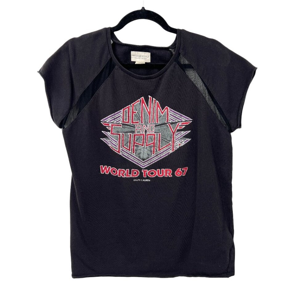 Denim and Supply Mesh Cut out Tee